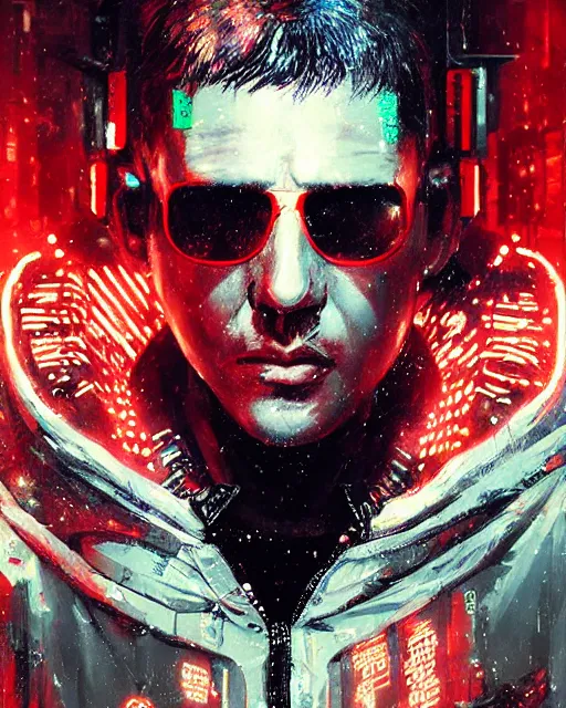 Image similar to detailed portrait blade runner, cyberpunk futuristic neon, reflective puffy coat, decorated with traditional Japanese ornaments by Ismail inceoglu dragan bibin hans thoma greg rutkowski Alexandros Pyromallis Nekro Rene Maritte Illustrated, Perfect face, fine details, realistic shaded, fine-face, pretty face