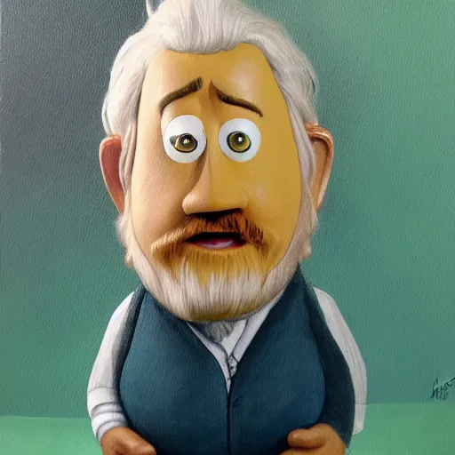 Image similar to gandalf as mr. potato head, painting