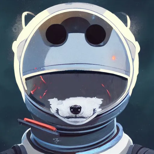Prompt: A portrait of an anthropomorphic wolf in an astronaut suit by Vincent DiFate, Greg Rutkowski, cinematic 8k trending on artstation, anthro wolf astronaut