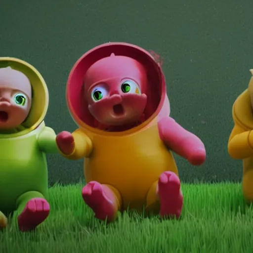 Prompt: Teletubbies eating worms and blood, highly detailed, sharp focus, octane render