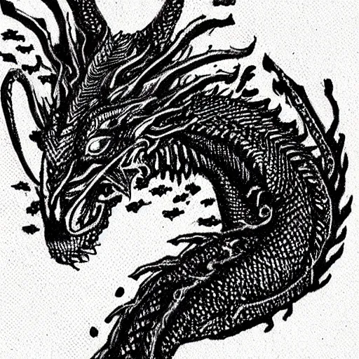 Prompt: “fire breathing dragon, Pointillism style”