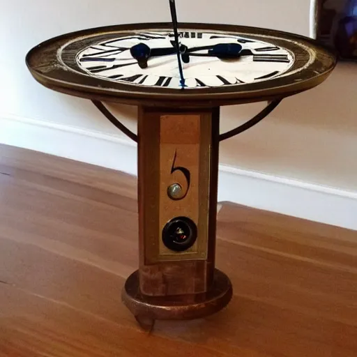 Image similar to a table made out of a clock,