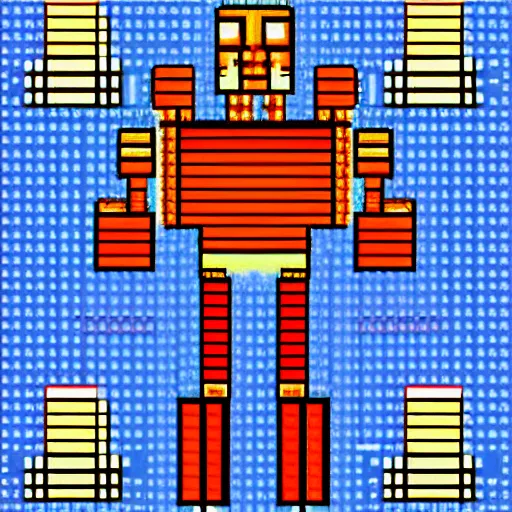 Image similar to pixelart robot.