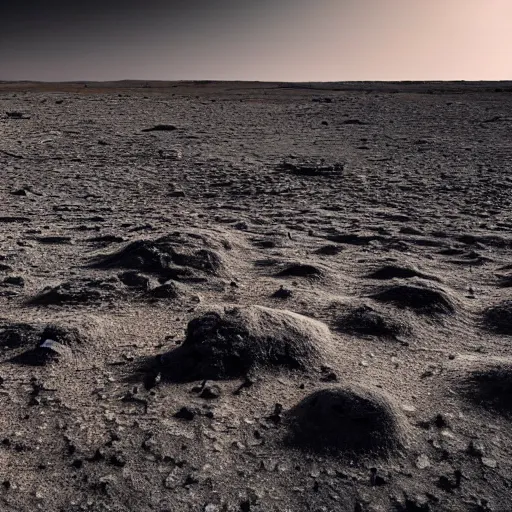 Prompt: award-winning photography of a desolate alien planet