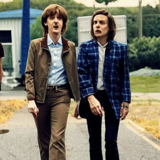 Prompt: Paul McCartney as agent Hopper in Stranger Things