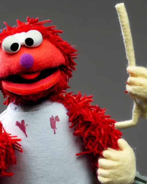 Image similar to ryan howard as a muppet. highly detailed felt. hyper real photo. 4 k.