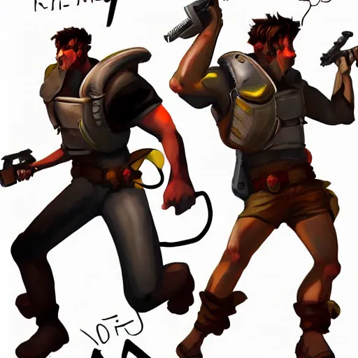 Image similar to Serious sam as smash characters, concept art