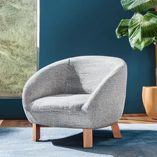 Image similar to product photo of a crescent moon armchair