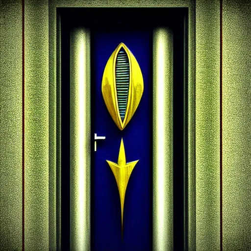 Image similar to photograph art - deco sci - fi door