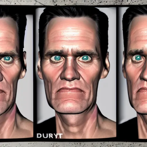 Image similar to unwrapped UV Texture map of jim carrey face, game textures, call of duty textures