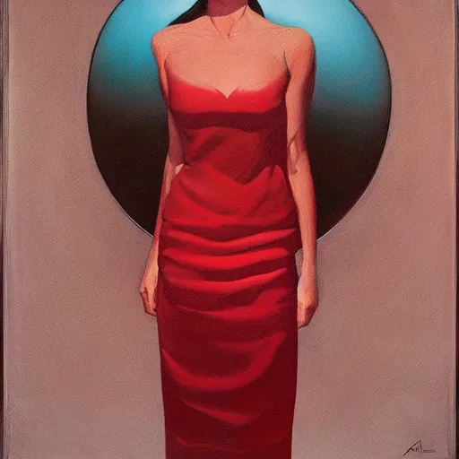 Image similar to portrait of a woman wearing white and red, by alex ross