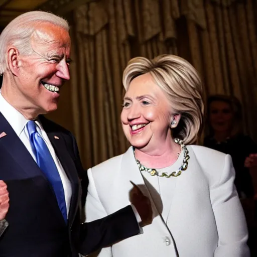 Image similar to up close of joe biden and hillary clinton getting married