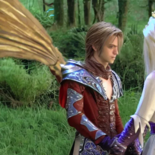 Prompt: Tellah calls Edward a \'Spoony Bard\' in Final Fantasy IV, Live Action Screen Capture