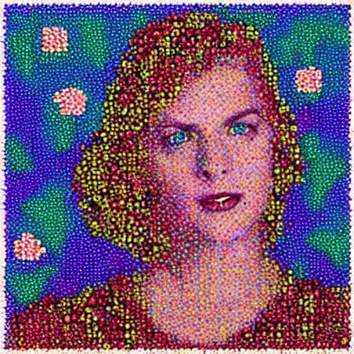 Prompt: The Dread Pirate Roberts as Rose in Titanic, pointilism