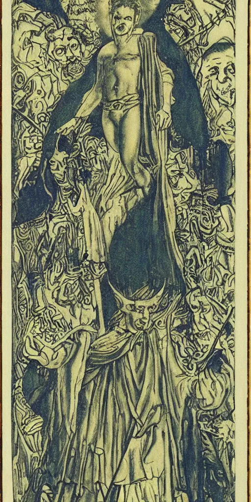 Image similar to the fool tarot card by austin osman spare