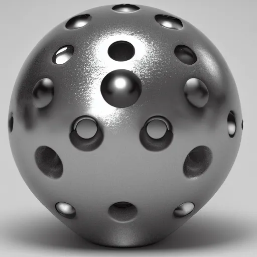 Image similar to scp-225 unstoppable and immovable grey metallic spheres