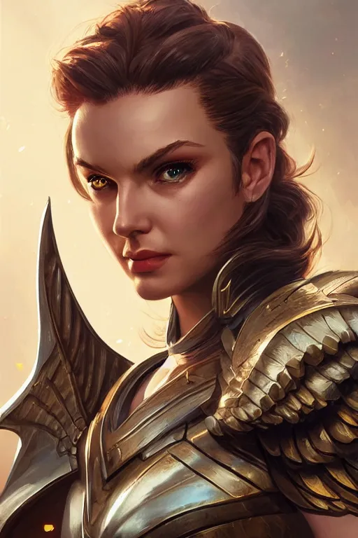 Image similar to amazon valkyrie athena, d & d, fantasy, portrait, highly detailed, headshot, digital painting, trending on artstation, concept art, sharp focus, illustration, art by artgerm and greg rutkowski and magali villeneuve