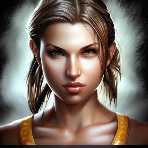 Prompt: portrait of laura croft an amazing masterpiece of art by artgerm