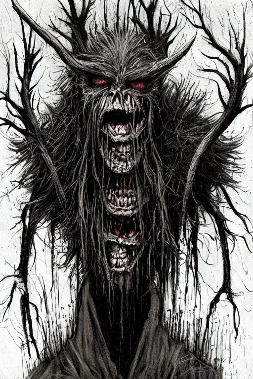 Image similar to mad wendigo artwork by ben templesmith