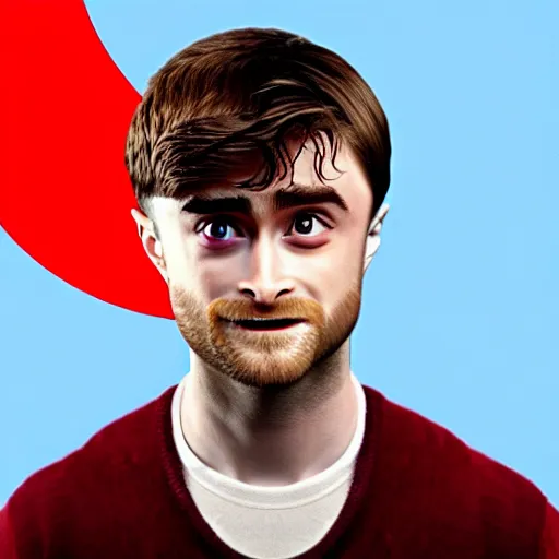 Image similar to hybrid of daniel radcliffe and a!! radish!!, film still,!! red skin!!,!! leaf ears!!, seeds, 8 k, trending on artstation