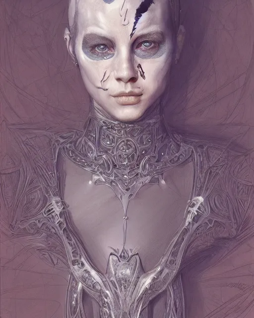 Image similar to rorschach 1 9 6 0 s | highly detailed | very intricate | symmetrical | whimsical and magical | soft cinematic lighting | award - winning | closeup portrait | doll | painted by donato giancola and mandy jurgens and ross tran | pastel color palette | featured on artstation