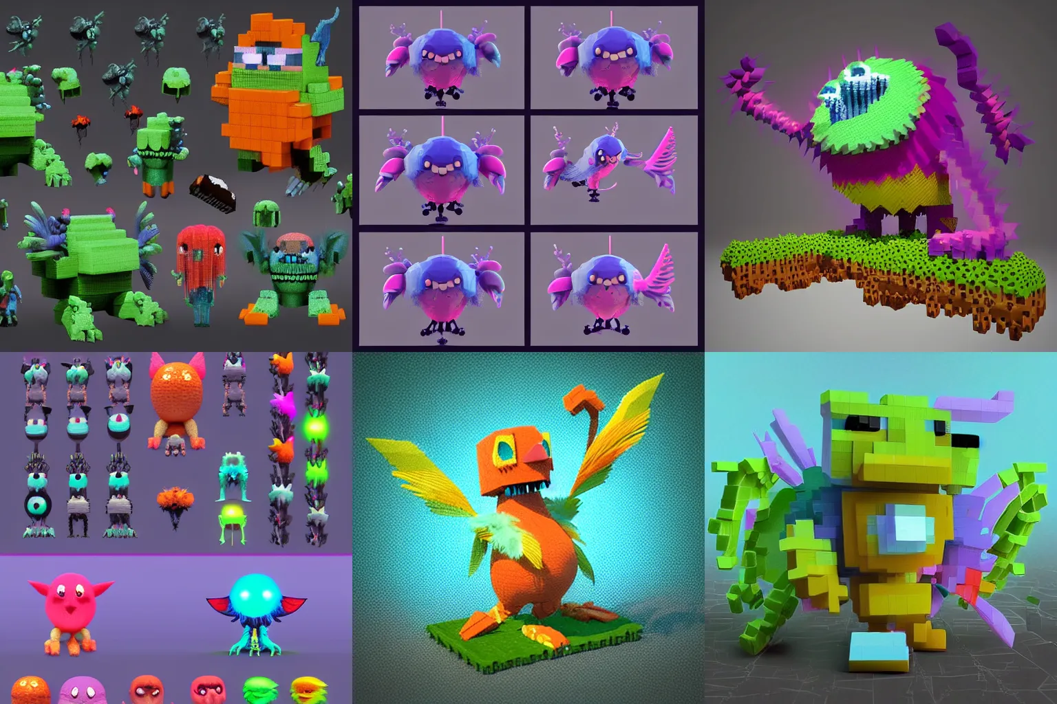 Prompt: 8bit game. cute! c4d, unreal engine, pixar, voxelart, rimlight, jelly fish dancing, fighting, bioluminescent screaming feathers pictoplasma characterdesign toydesign toy monster bird of paradise creature, zbrush, octane, hardsurface modelling, artstation, cg society, by greg rutkowksi, by Eddie Mendoza, by Peter mohrbacher, by tooth wu