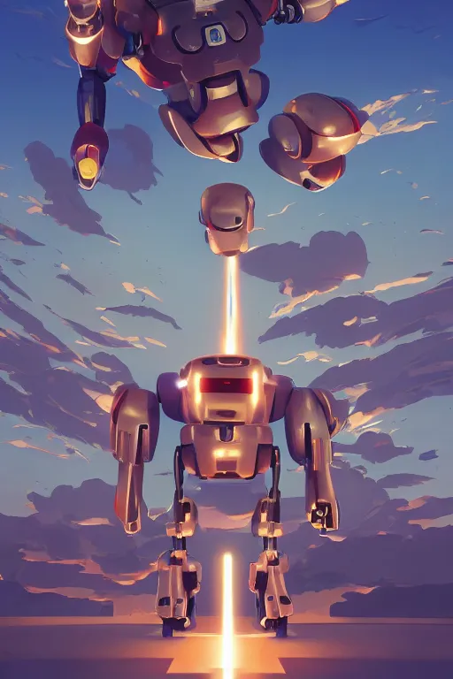 Image similar to metabots medabots medarotto medarot robot minimalist comics, behance hd by jesper ejsing, by rhads, makoto shinkai and lois van baarle, ilya kuvshinov, rossdraws global illumination ray tracing hdr radiating a glowing aura