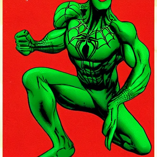 Image similar to green spiderman