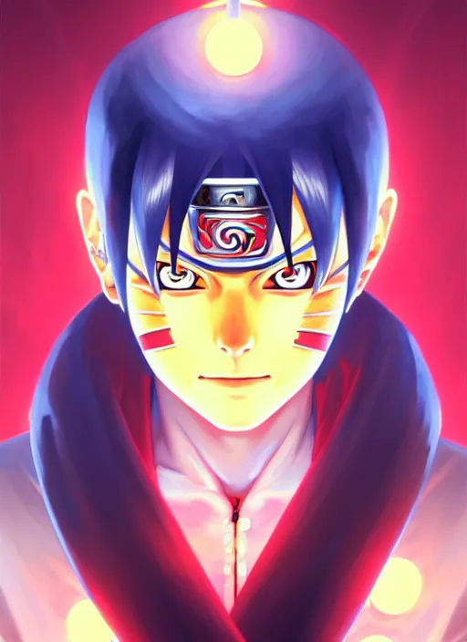 Image similar to symmetry!! naruto, naruto series, glowing lights!! intricate, elegant, highly detailed, digital painting, artstation, concept art, smooth, sharp focus, illustration, art by artgerm and greg rutkowski and alphonse mucha