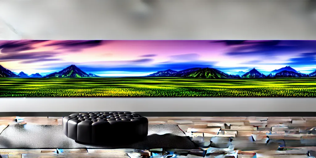 Image similar to Digital illustration. Trending. 4k. panoramic. HDR. Room.