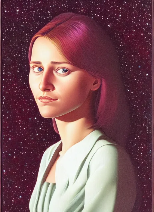 Image similar to a portrait of a pretty young lady by barclay shaw