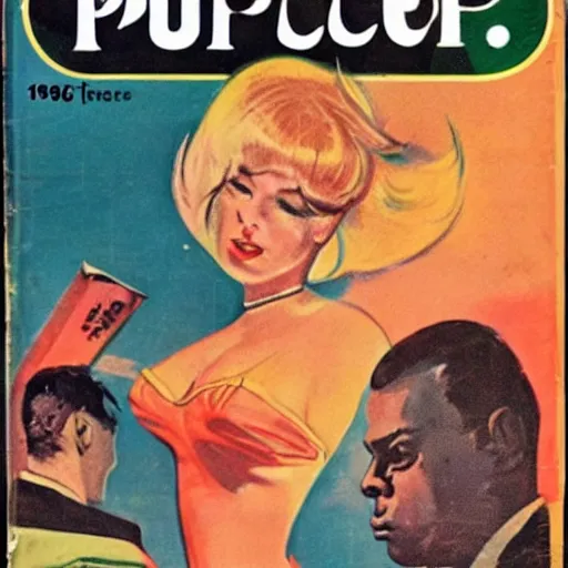 Image similar to 1960s pulp book cover