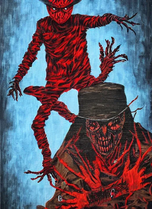 Image similar to nightmare on elm street art by mike saputo