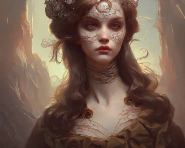 Prompt: fractured doll face, deep focus, d & d, fantasy, intricate, elegant, highly detailed, digital painting, artstation, concept art, matte, sharp focus, illustration, hearthstone, art by artgerm and greg rutkowski and alphonse mucha