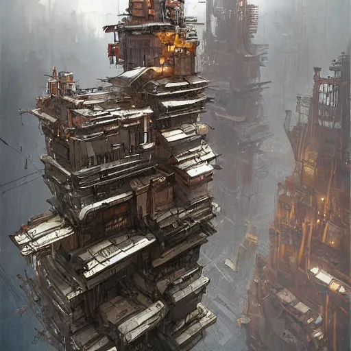 Prompt: an incredible mega structure building by ian mcque