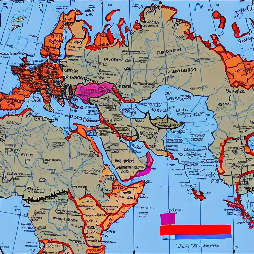 Prompt: the map of the soviet union and break the soviet union make the lights white