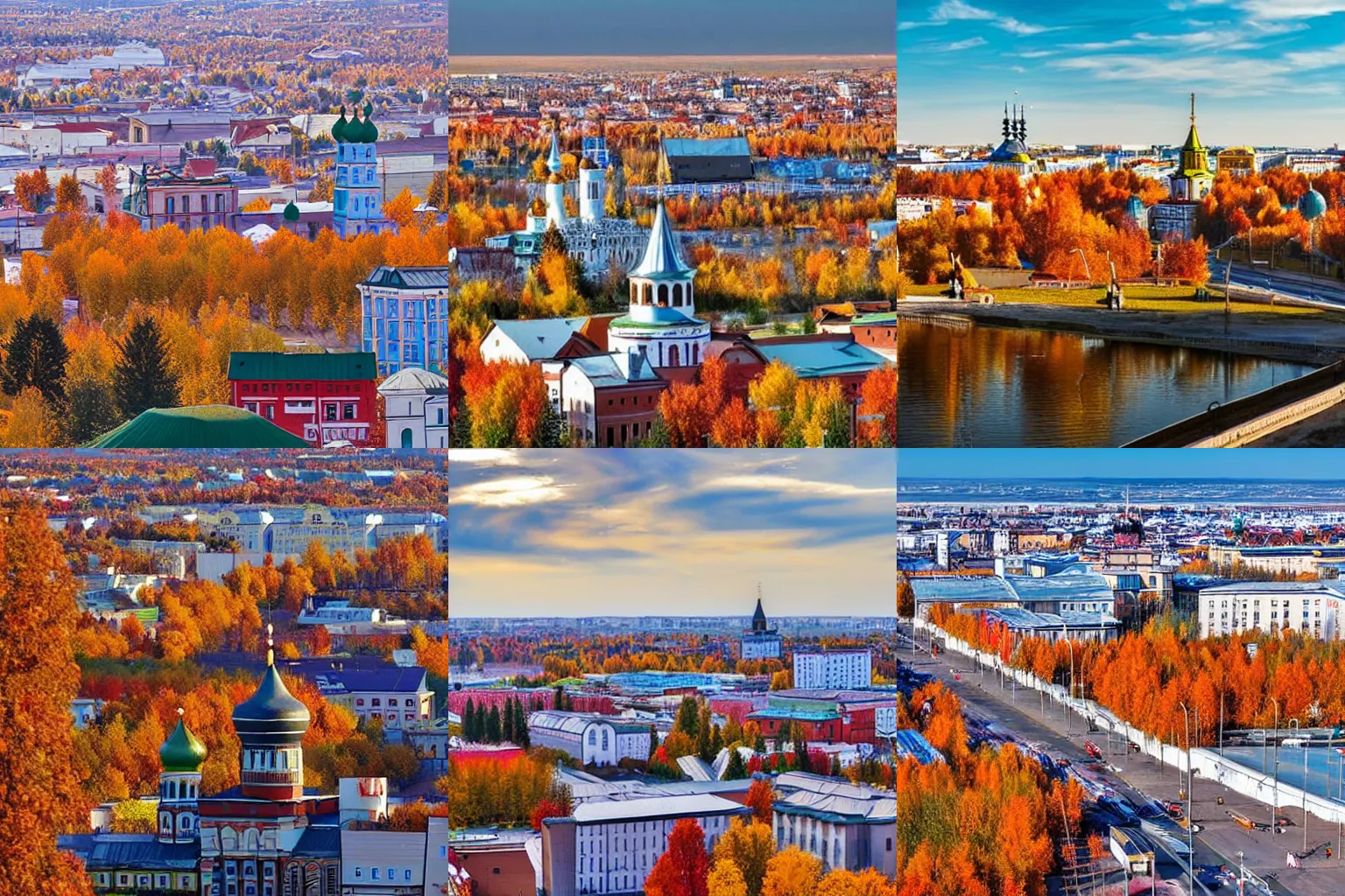 Prompt: best view of omsk at autumn