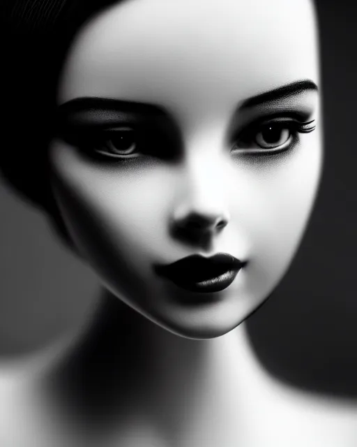 Image similar to black and white dreamy young beautiful female artificial intelligence, cinematic, rim light, bokeh, photo - realistic, elegant, high detail, 8 k, masterpiece, photo taken in 1 9 3 0