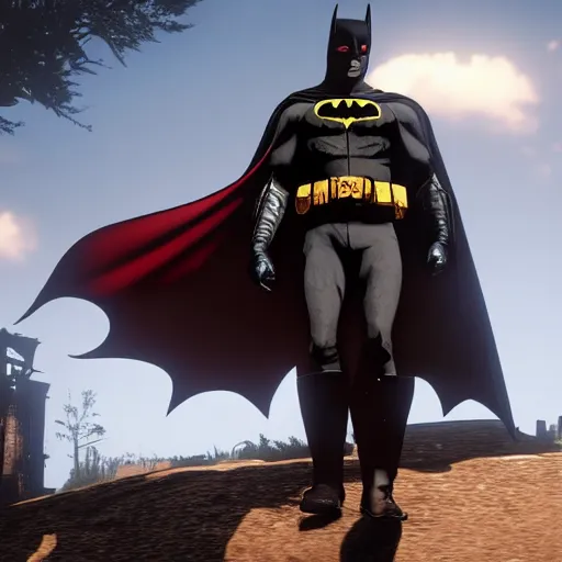 Prompt: batman in red dead redemption 2