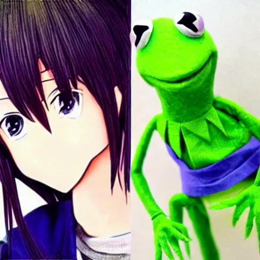 Image similar to anime kermit