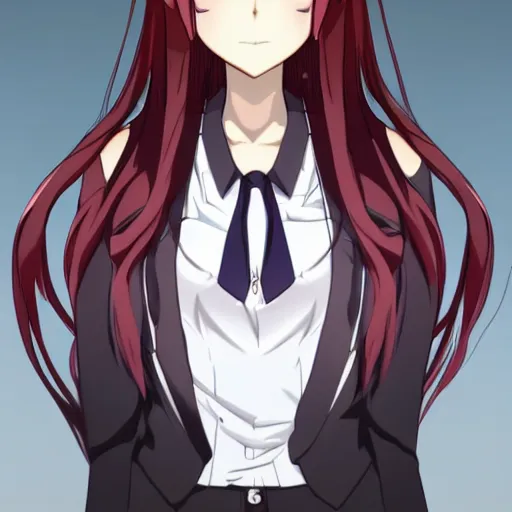 Prompt: makise kurisu full body