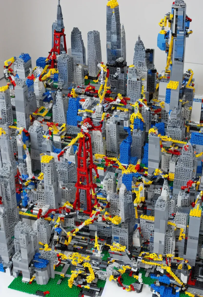 Prompt: lego world trade center 9 1 1