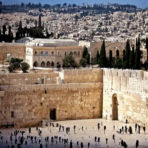 Prompt: the old city of jerusalem is a walled city that has been fought over for centuries. it is the holiest city in judaism and home to many important religious sites, including the western wall and the temple mount