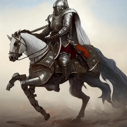 Image similar to a mounted knight in full armor and a lance, riding in a jousting arena, art by artgerm and greg rutkowski and magali villeneuve, d & d, fantasy, highly detailed, digital painting, trending on artstation, concept art, sharp focus, illustration