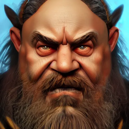 Prompt: A fantasy comic book style portrait painting of a furious dwarf warrior, unreal 5, DAZ, hyperrealistic, octane render, cosplay, RPG portrait