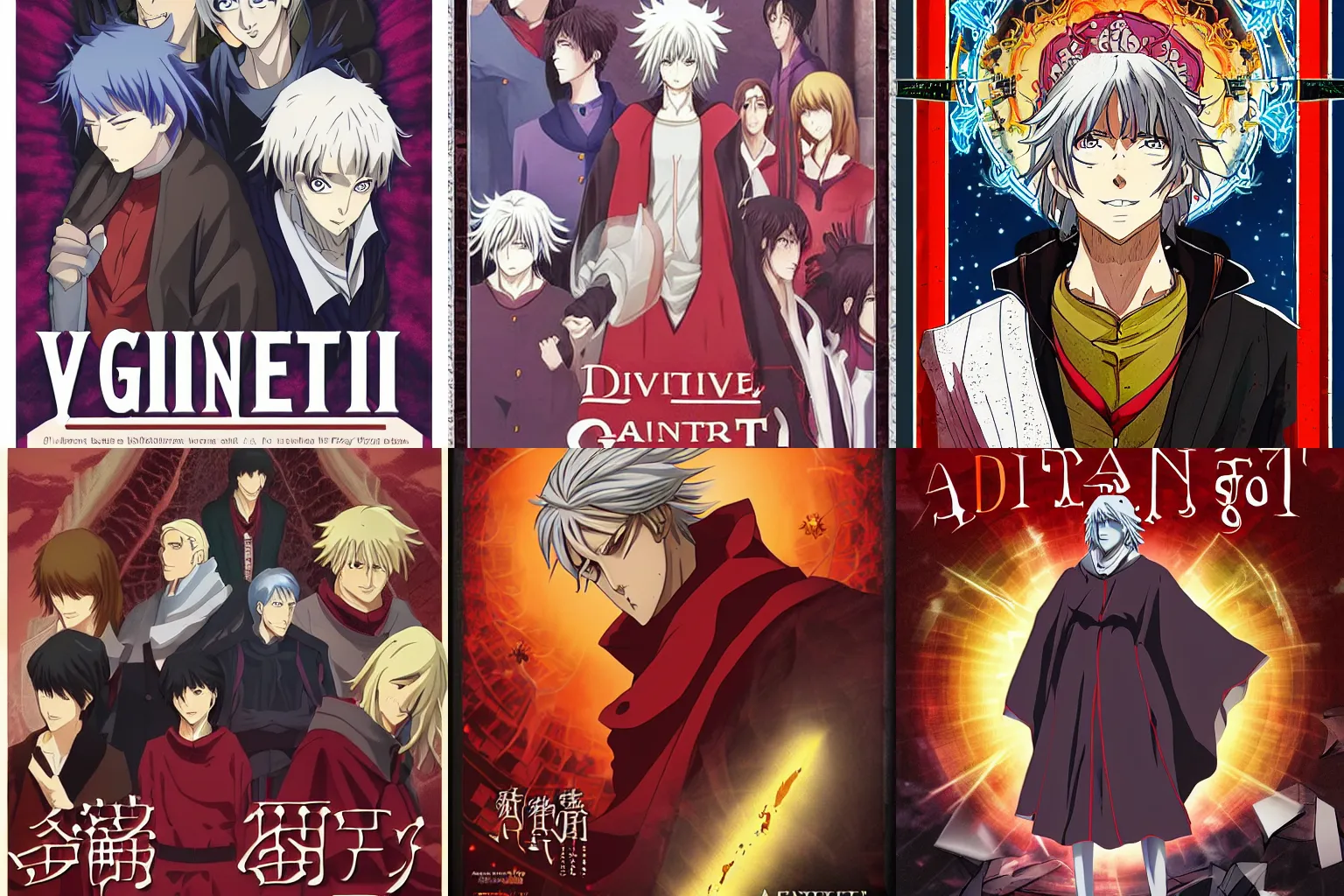 Prompt: poster for an anime adaptation of Dante Alighieri\'s Divine Comedy