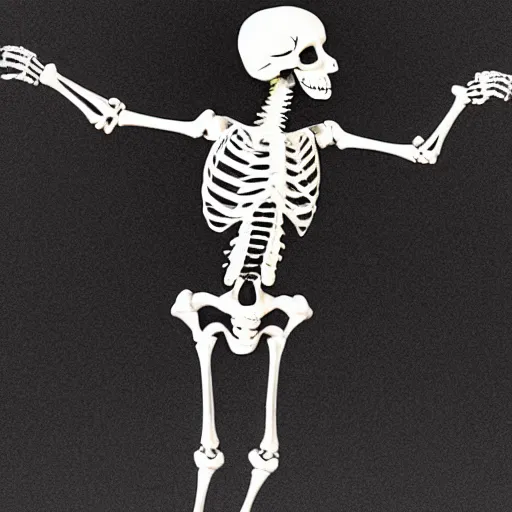 Prompt: a !beautiful skeleton dancing