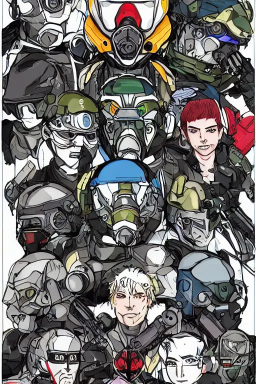 Image similar to ranger power colored mecha ninja mask helmet metal gear solid artic suit swat commando andy warhol style style mullins craig and keane glen and apterus sabbas and guay rebecca and demizu posuka