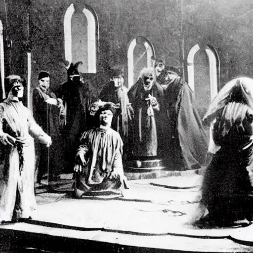 Prompt: scene from the 1898 film Morbius