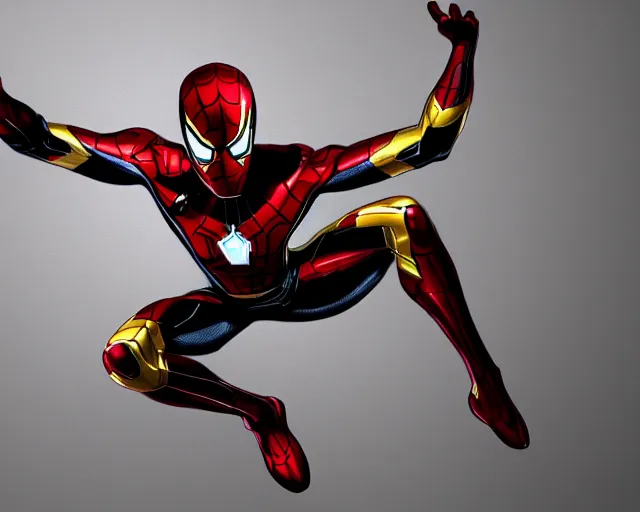 Image similar to photorealistic sketch of the mcu iron spider